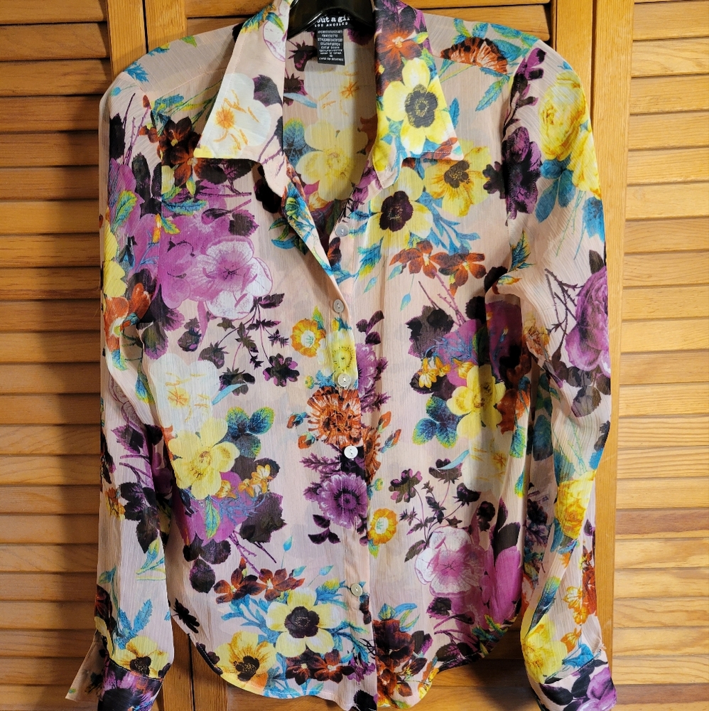 Floral button down shirt
